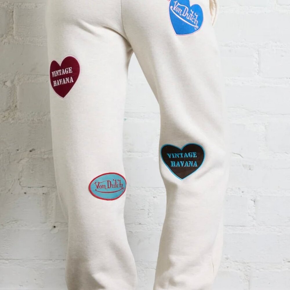 BRAND NEW - - Vintage Havana x Von Dutch Heart Patches Jogger